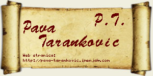 Pava Taranković vizit kartica